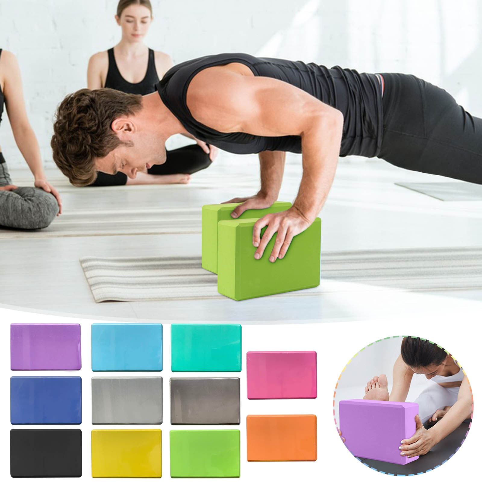 Bloc De Yoga En Mousse EVA Antidérapant – 2 Blocs Oranges, Sans Latex, Surface Douce Et Biseautée
