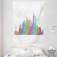 thumbnail image 1 of NYC Tapestry, Colorful New York City USA Skyline Creative Hatched Line Art Sketchy Illustration, Wall Hanging for Bedroom Living Room Dorm Decor, 60W X 80L Inches, Multicolor, by Ambesonne, 1 of 2