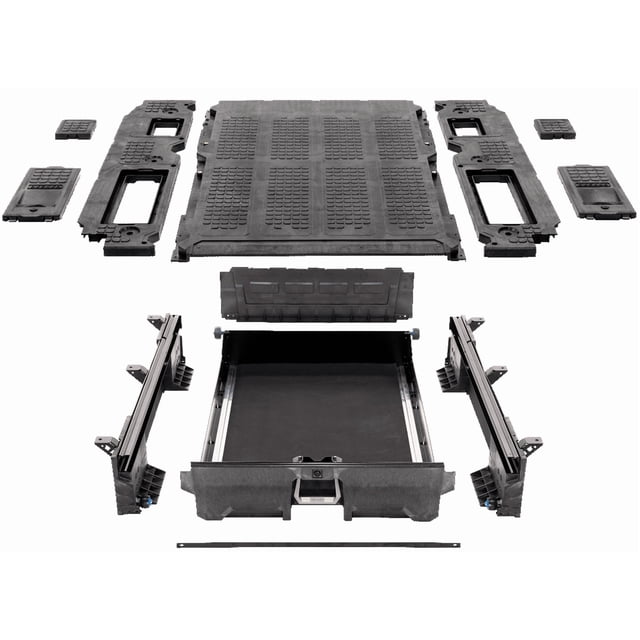 Decked Bed Drawer YN8 Lateral; One Drawer; High Density Polyethylene/Steel Subframe; Lock Cylinder Sold Separately