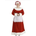 thumbnail image 2 of FYEGRE Elegant Style Christmas Dress for Women Long Sleeved Apron Ensemble with Lace Details Red L, 2 of 9