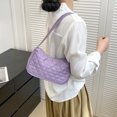 thumbnail image 2 of Bolso de hombro con hilo bordado de rombos Ins para mujer, Bolso acolchado coreano (púrpura), 2 of 6