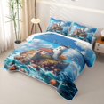 thumbnail image 3 of Erosebridal Coastal Lighthouse Cottage Twin Quilt Set for Boys Girls,Teens Ocean Beach Sunset Twin Coverlet Set, 3 of 7