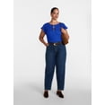 thumbnail image 2 of Scenario Women's and Women's Plus High Rise Barrel Jeans, Regular 28", and Short 26" Inseam, Sizes 0-28W, 2 of 7