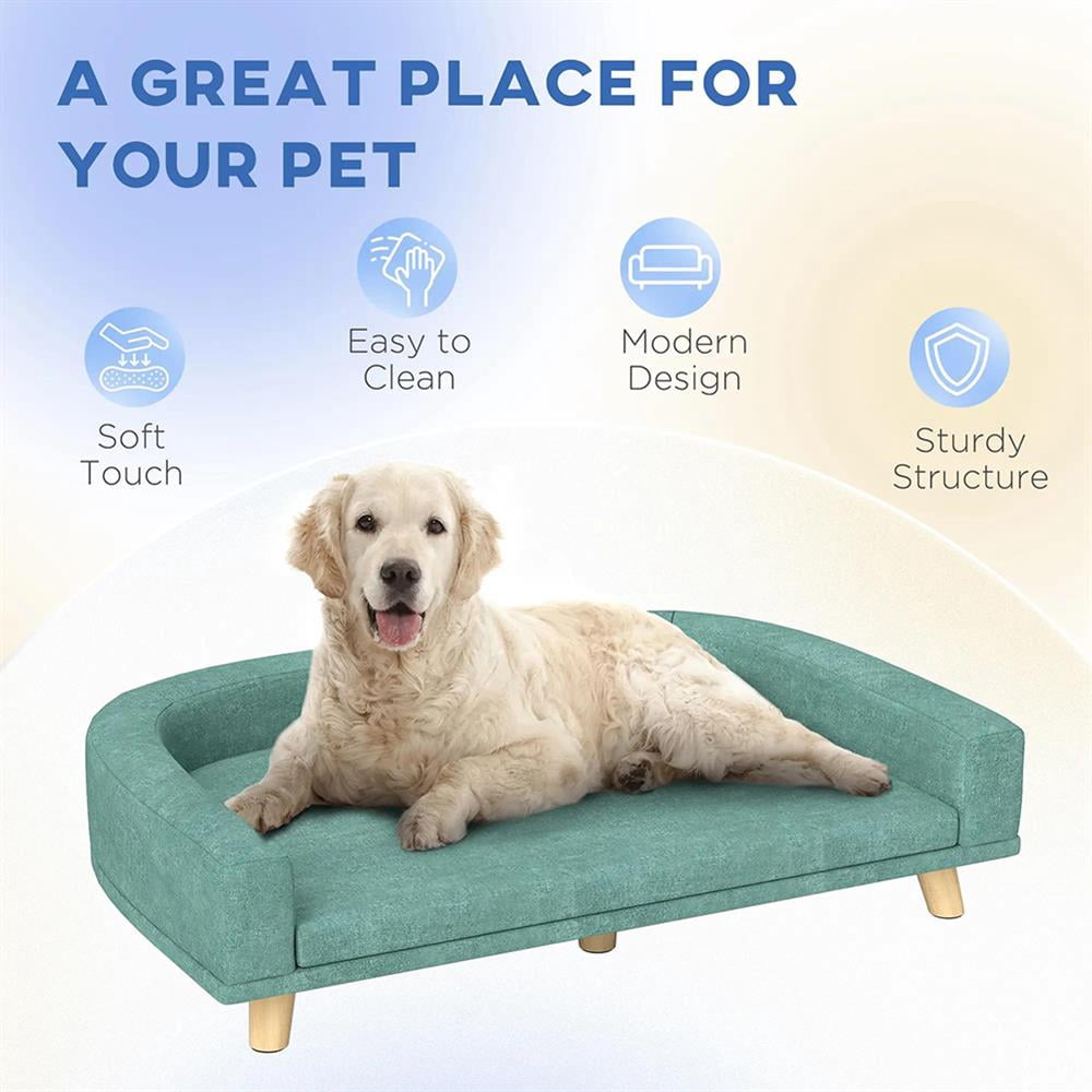 Topcobe Dog Sofa Couch Bed with Washable Cushion for Large Dogs, Cats, Indoor Dog Beds & Furniture, Green