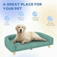 thumbnail image 5 of Topcobe Dog Sofa Couch Bed with Washable Cushion for Large Dogs, Cats, Indoor Dog Beds & Furniture, Green, 5 of 9