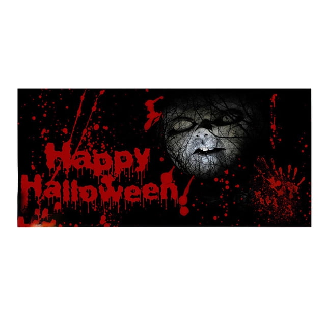 TIELUTT Halloween Garage Door Decorations Cover Banner Halloween Background for Photo Party Wall Star Flag Triangular Flag Boxes Flag Manga 5 Table Runners 72 Inches Long Indoor Banner Happy Birthday