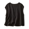 thumbnail image 4 of aidice Cotton Linen Tank Tops for Women Sleeveless Flowy Crew Neck Tanks Summer Lounge Homewear Top, 4 of 4
