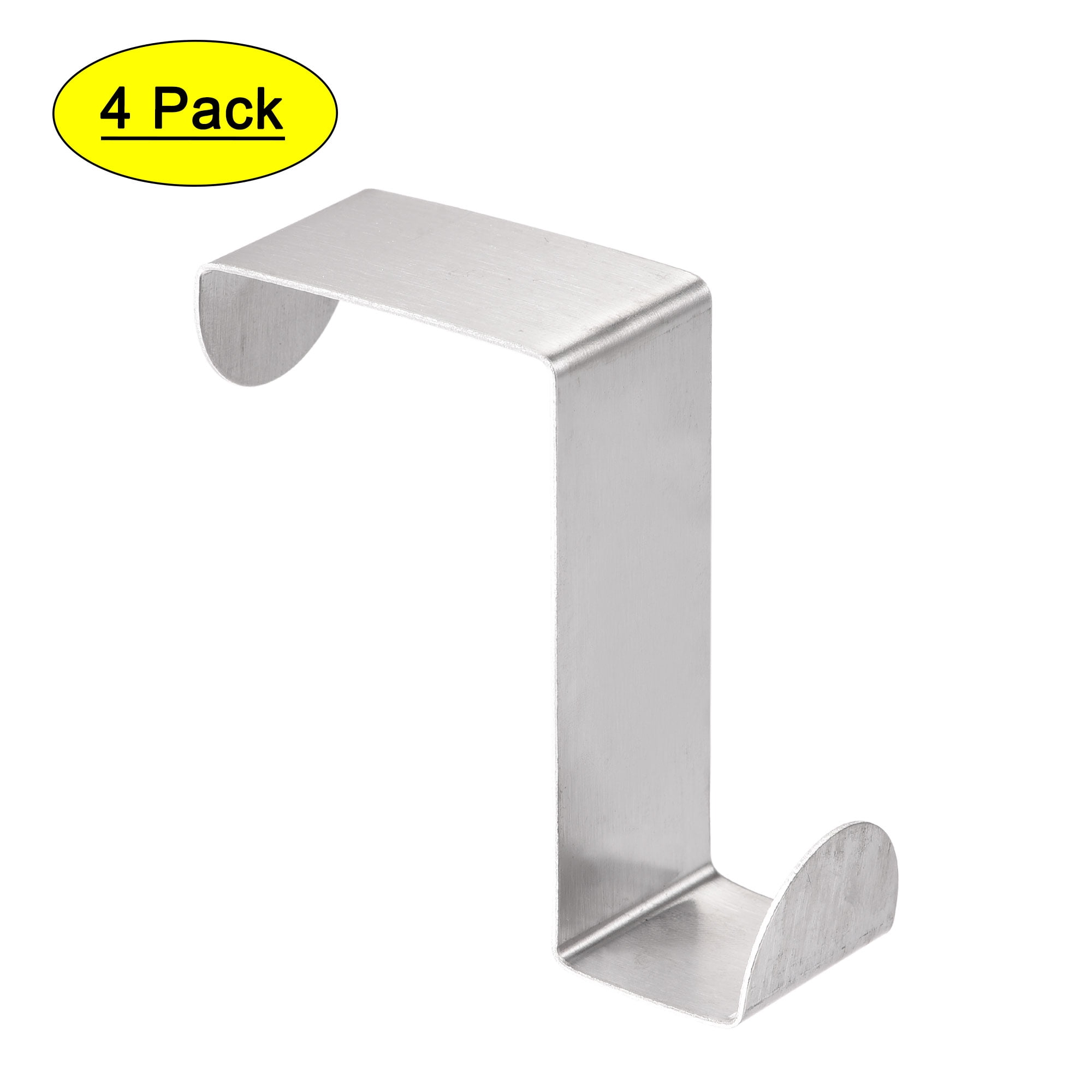 Uxcell polishing Stainless Steel Door Hanging Hook for Clothes Hat Silver Tone 4 Pack