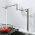 thumbnail image 4 of Wowow Pot Filler Faucet Deck Mount Stove Faucet, Solid Brass Pot Filler Brushed Nickel Kitchen Folding Faucet with Stretchable Double Joint Swing Arm, 4 of 7