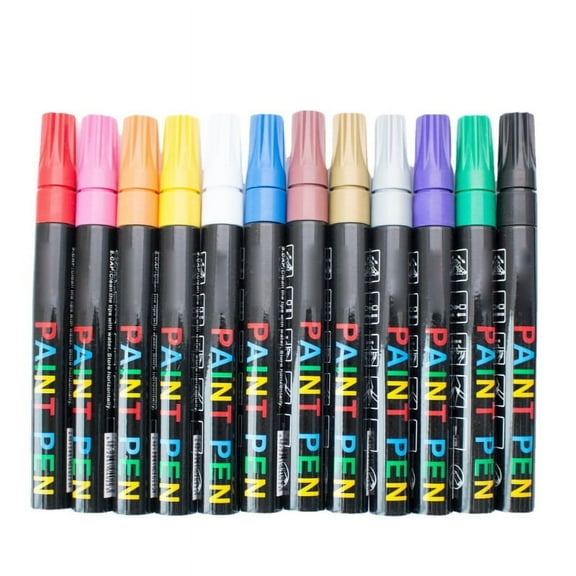Milue 12 Colors Paint Markers Car Scratch Repair Pens Paint Pens for Glass Ceramic