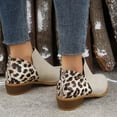 thumbnail image 4 of JINMGG Sneakers for Women Plus Clearance Low Heel Ankle Boots Women's Large Size Leopard Print Women's Thick Heel Bootie Beige 42, 4 of 9