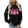 thumbnail image 5 of Penkiiy Valentine's Day Women Long Sleeve Crewneck Sweaters Cute Gnome Graphic Casual Pullover Sweatshirt S Black, 5 of 5