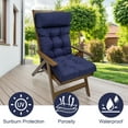thumbnail image 3 of TOPCHANCES 2Pcs Adirondack Chair Cushions, Water Resistant Indoor Outdoor High Back Chair Cushion, Tufted Rocking Chair Cushion with Ties, Navy Blue, 3 of 9