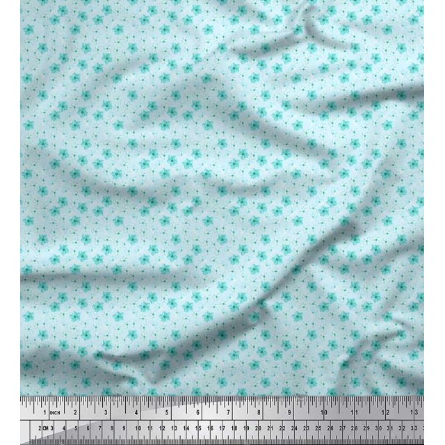 Soimoi Poly Georgette Fabric Floral Shirting Print Sewing Fabric Yard 52 Inch Wide