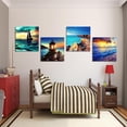 thumbnail image 2 of 4 paneles de arte de pared, cuadros, impresiones en lienzo, obras de arte sin marco, pinturas, imagen para Puesta de sol, 2 of 9