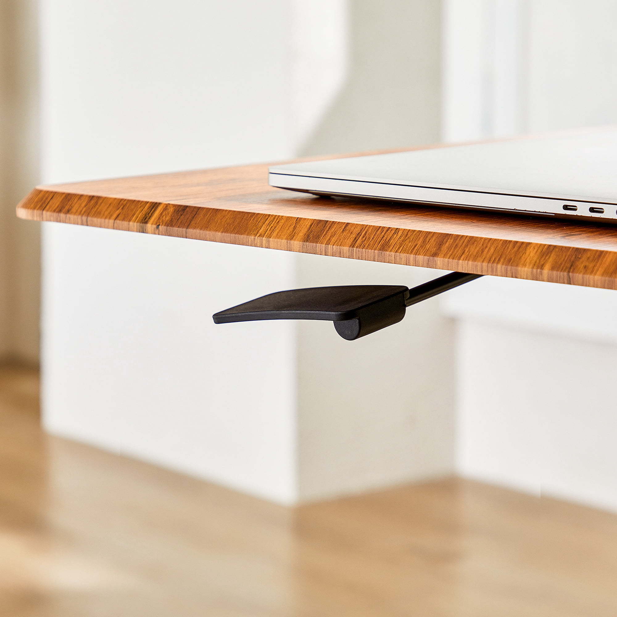 EDX Small Standing Desk, Mobile Portable Rolling Desk with Lockable Wheels & Adjustable Height , for Home Office, Rust Brown