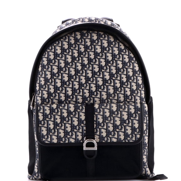 Pre-Owned Dior 8 Front Pocket Buckle Backpack Oblique Canvas By Rebag