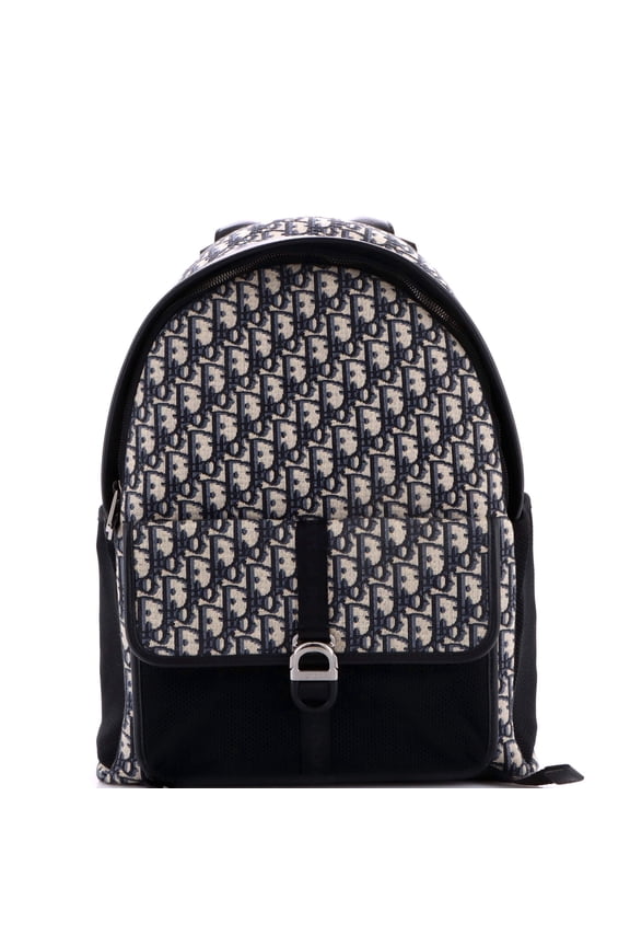 Pre-Owned Dior 8 Front Pocket Buckle Backpack Oblique Canvas By Rebag