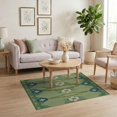thumbnail image 3 of ODIKA 4'x6' Olive Green Southwestern Geometric Washable Area Rug Traditional Aztec Motifs With Stepped Border Design And Symmetrical for Home Office, Under Desk, Non-Slip Chair-Friendly, Flatwoven, 3 of 7