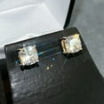 thumbnail image 2 of 3Ct Lab Created Diamond Cushion Cut Solitaire Stud Earrings 14k Yellow Gold Plated, 2 of 5