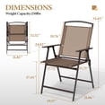 thumbnail image 5 of Crestlive Products Folding Patio Chair Set of 4, Portable Dining Chairs with Armrest, Outdoor Folding Chairs, Brown, 5 of 9