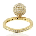 thumbnail image 3 of KIRAN FINE JEWEL CZ Diamond Band Ring Yellow Gold Plated 925 Sterling Silver Wedding Anniversary Women Gemstone Statement Jewelry Gift For Her, 3 of 5
