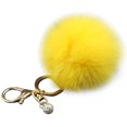 thumbnail image 1 of ORUYROP Faux Rabbit Fur Ball Pompom Keychain Phone Handbag Charm Pendant-, 1 of 4