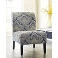 thumbnail image 2 of Signature Design by Ashley Honnally Modern Medallion Pattern Accent Chair, Blue & Ivory, 2 of 8