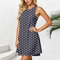 thumbnail image 5 of ClodeEU Women's Polka Dot Round Neck Sleeveless A-Line Mini Dress,Summer Casual Flowy Beach Vacation Dress Black,Women's Plus M, 5 of 6