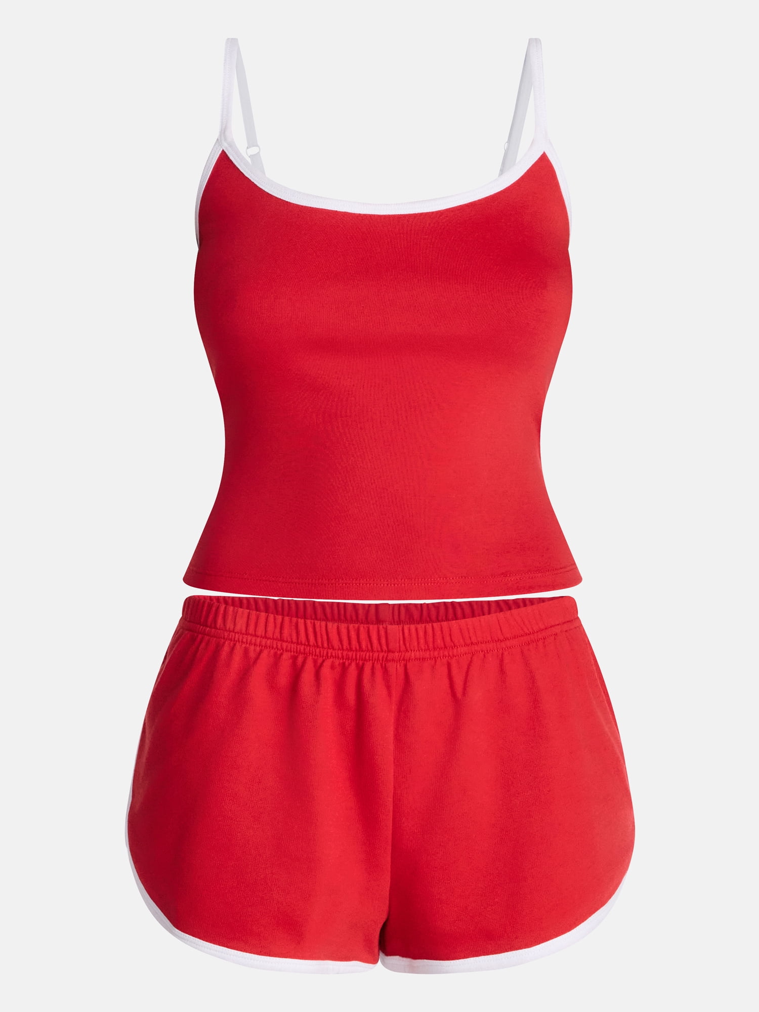 No Boundaries Sports Tank Top and Shorts Sleep Set, 2-Piece, Women's XS-XXL