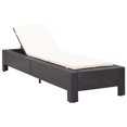 thumbnail image 1 of vidaXL Sunbed with Cushion Black Poly Rattan, 1 of 5