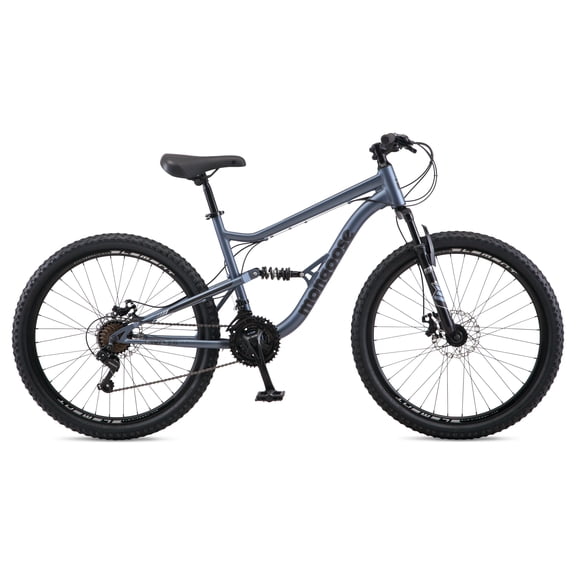 Mongoose Status Dual Suspension Mountain Bike, 26-Inch Wheels, 21 Speeds, Slate Blue