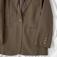 thumbnail image 6 of Girls Blazer Dress, Solid Color Lapel With Chain Belt, Long Sleeve Casual Suit Jacket For Kids Brown 11-12 Years, 6 of 6