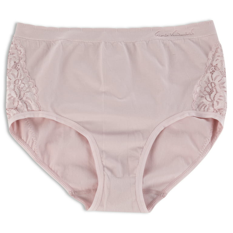 GLORIA VANDERBILT Soft 3 Pack Seamless Panties Briefs GRAY Floral