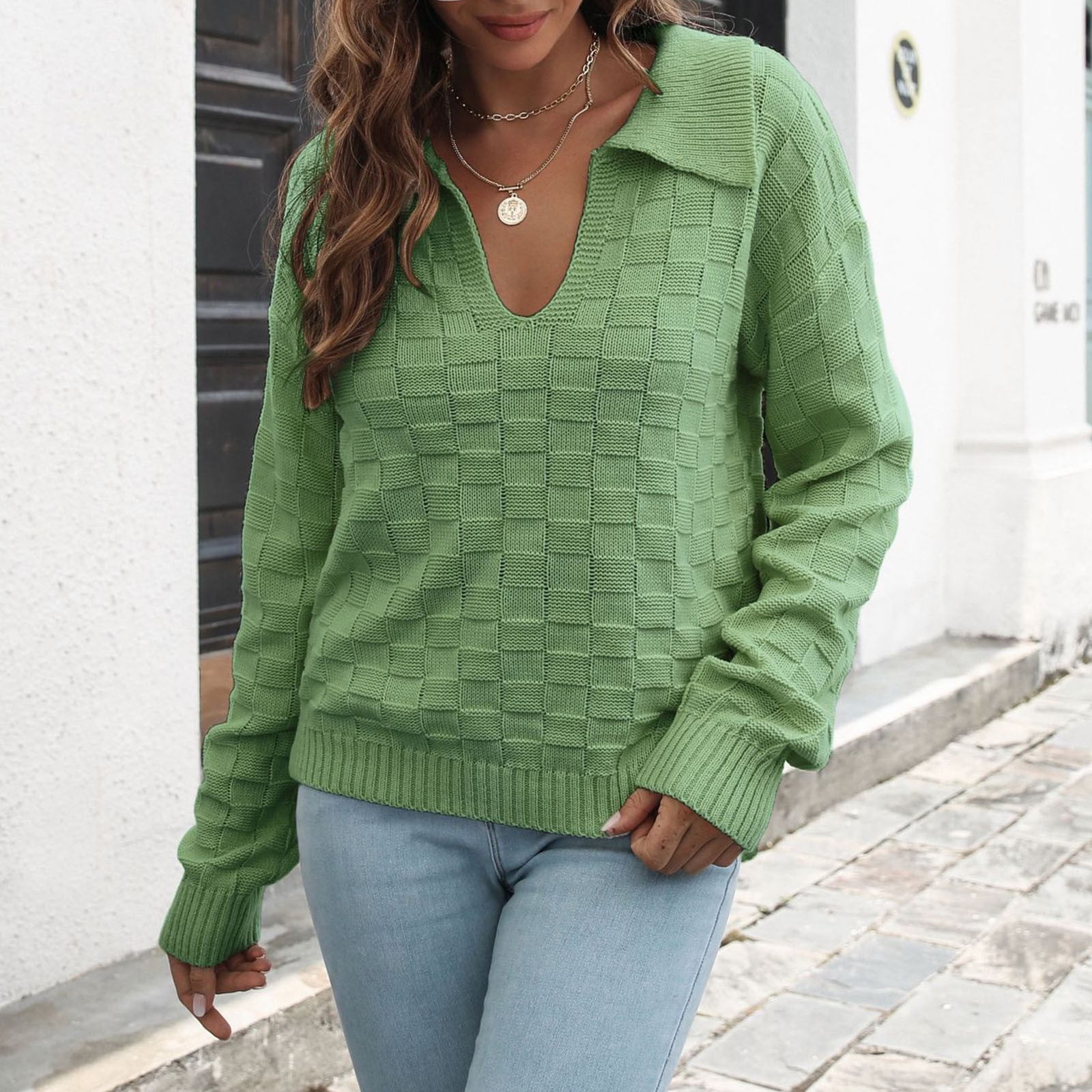 Green winter sweater on sale