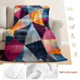 thumbnail image 5 of Colorful Geometric Blanket Soft Cozy Warm Twin Blanket for Bed, Plush Fuzzy Flannel Fleece Blankets for Sofa, Rhombus Abstract Impressionist Throw Blankets for Couch, Gifts for Men, 60"x80", 5 of 9