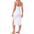 thumbnail image 3 of INSPIRE CHIC Womens Nightgowns V Neck Lace Strap Chemise Nightdress Sleeveless Side Split Midi Lingerie Night Shirt XL White, 3 of 6