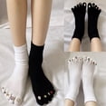 thumbnail image 5 of Ladies Socks Patchwork Socks Women Cotton Five Finger Toe Breathable Soft, 5 of 20