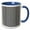 Blue/White, variant on 3drose, Op Art Wavy Line Pattern in Black and White, 11oz Two-tone Green Mug
