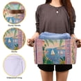 thumbnail image 3 of Yayeee Canvas Storage Basket with Handles for Shelves Fabric Bins Closet Organizer, Pink Seaside Boat, 3 of 8