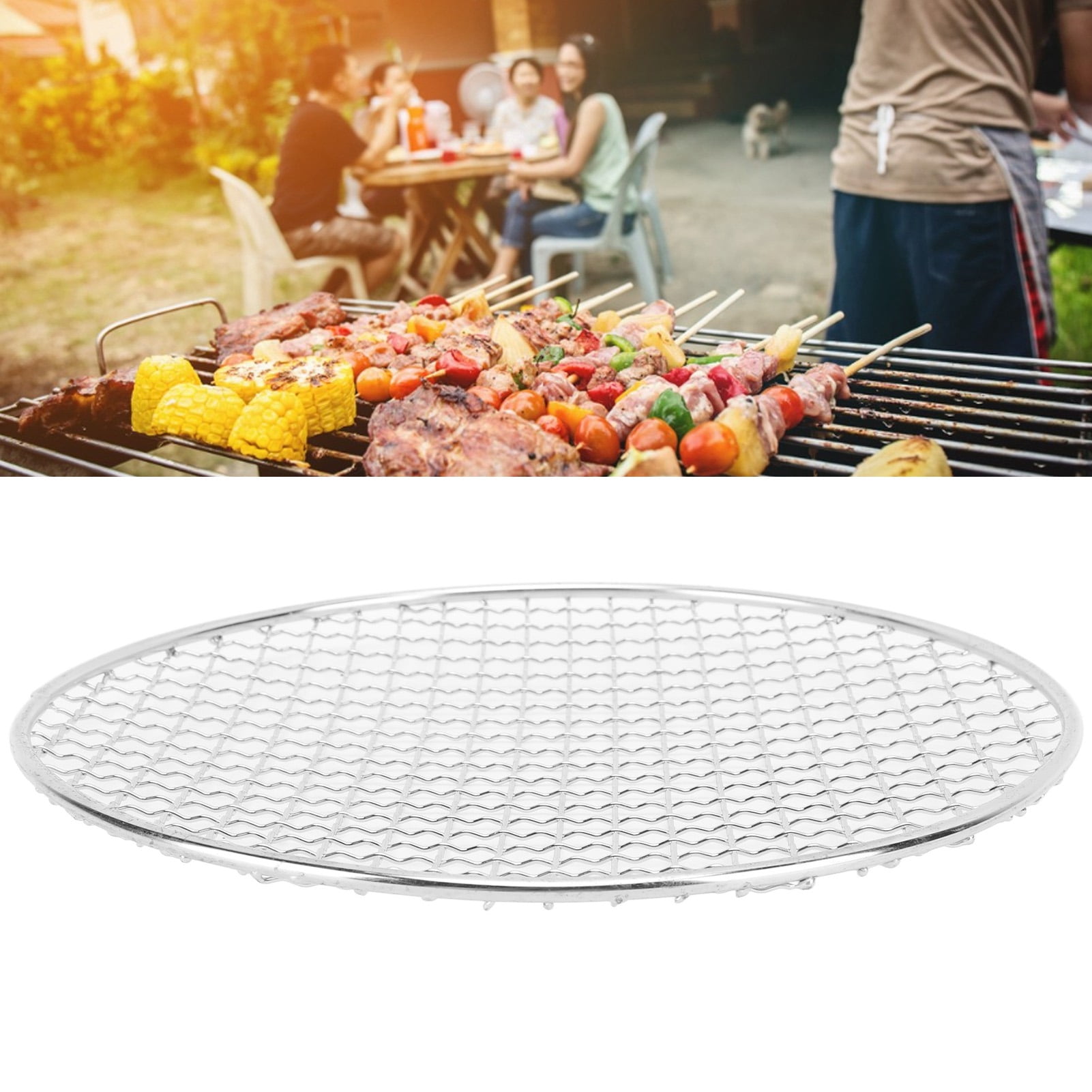 Round Grill Grate Net Stainless Steel Workmanship Easy Cooking 25cm Diameter High Strength BBQ Grill Mesh Rack Multi Functional for Food