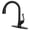 Matte Black, variant on Appaso Pull Down Kitchen Faucet with Sprayer Stainless Steel Brushed Nickel - Single Handle Commercial High Arc Pull Out Spray Head with Deck Plate, Grifos De Cocina