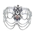 thumbnail image 4 of Máscara de , cubierta facial con cadena para baile, baile, juego de roles, disfraces Plata, 4 of 8