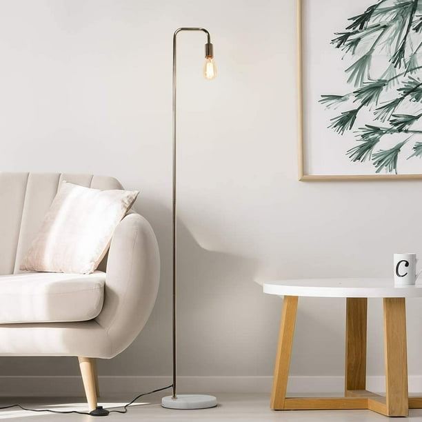 Industrial Floor Lamp with Marble Base Minimalist Standing Lamp