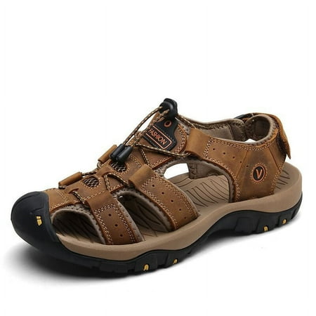Genuine Leather Men Shoes Summer New Large Size Men s Sandals Men Sandals Fashion Sandals Slippers Big Size 38-47