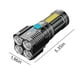 thumbnail image 4 of pstuiky Linterna LED de 1000 lúmenes 4 luces LED recargable potente con alcance de hasta 200 metros., 4 of 7