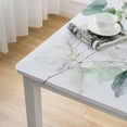 thumbnail image 5 of WYYP White Flower Green Leaves Square Table Cover 100% Polyester Fiber 52*52, 5 of 8