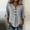 Gray, variant on Women's 3/4 Sleeve V-Neck Blouse Summer Casual Tops Flowy Lightweight Tee