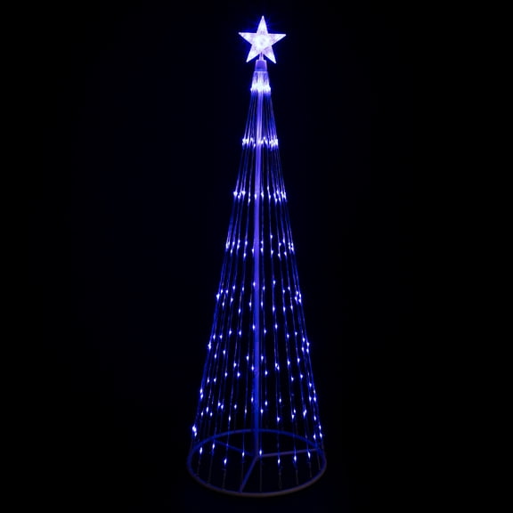 Northlight LED Lighted Christmas Cone Tree Outdoor Decoration - 9' - Blue
