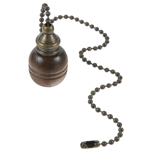 ibasenice Ceiling Fan Pull Chain with Wood Ball Decorative Brown Fan Lamp Cord